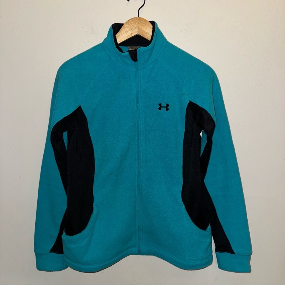 Under Armour Turquoise and Black Fleece Jacket Women’s Size Medium